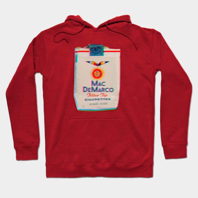 Mac DeMarco Vintage Cigarette Pack Glitched Hoodie by chilangopride